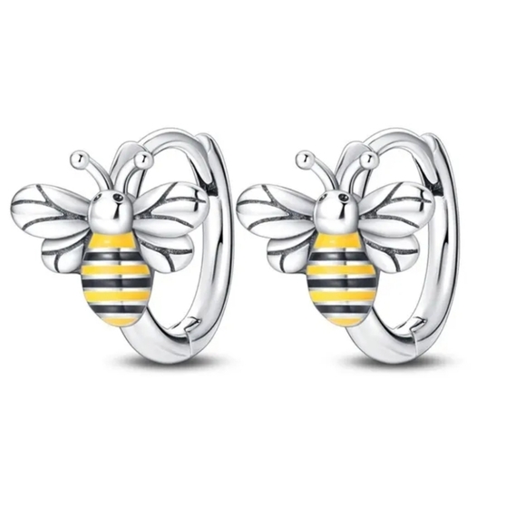 Honey Bees Sterling Silver Earrings - Picture 3 of 4